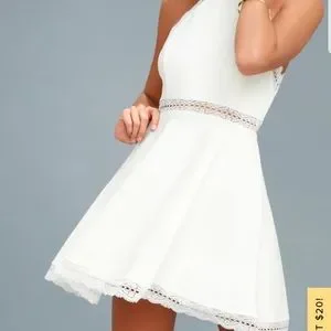 Lulus Dresses Lulus Reach Out My Hand White Lace Skater Dress Sz Small Poshmark
